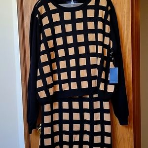 Plus size two-piece knit sweater set